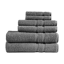 510 Design Aegean 100% Turkish Cotton 6-Piece Bath Towel Set in Charcoal
