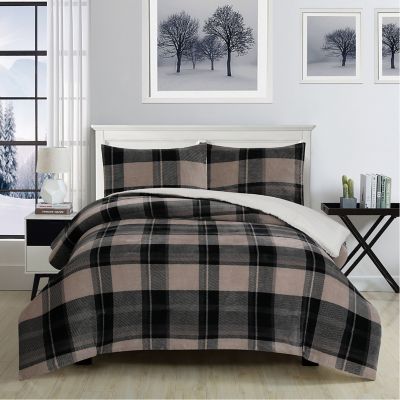 Geometric Checkered Comforter Bedding Set 104x90 Inch Buffalo Check Plaid Comforter Set 1 Plaid Comforter and 2 Pillowcases 3 Pieces Andency Light Gray Plaid Comforter King