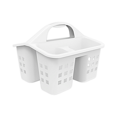 Simply Essential&trade; Small Shower Tote in White. View a larger version of this product image.
