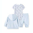 Alternate image 1 for Little Me&reg; Size 6M 3-Piece Whale Hooded Cardigan, Bodysuit, and Pant Set in Blue