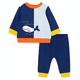 Little Me® 2-Piece Multi Panel Whale Shirt and Pant Set