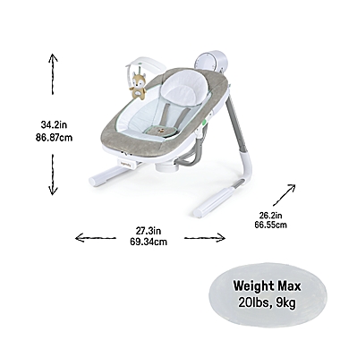 Ingenuity&trade; AnyWay Sway&trade; PowerAdapt&trade; Dual-Direction Portable Swing in Grey. View a larger version of this product image.