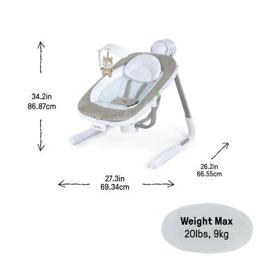 Ingenuity&trade; AnyWay Sway&trade; PowerAdapt&trade; Dual-Direction Portable Swing in Grey. View a larger version of this product image.