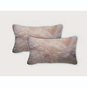 Naturals New Zealand Sheepskin Oblong Throw Pillows in Blush (Set of 2)