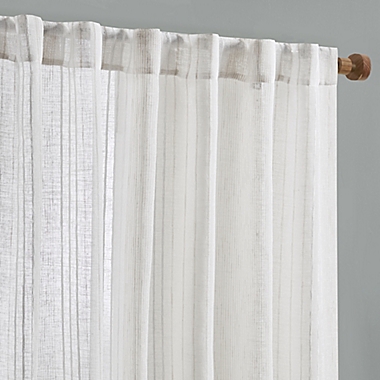 Bee &amp; Willow&trade; Sheer Multi-Stripe 84-Inch Window Curtain Panel in Linen (Single). View a larger version of this product image.
