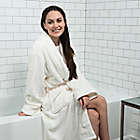 Alternate image 1 for Nestwell&trade; Small/Medium Unisex Plush Robe in Egret