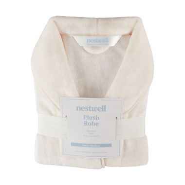 Nestwell&trade; Large/X-Large Unisex Plush Robe in Egret. View a larger version of this product image.