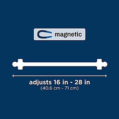 Magnetic Curtain Rod 16-28-Inch White. View a larger version of this product image.