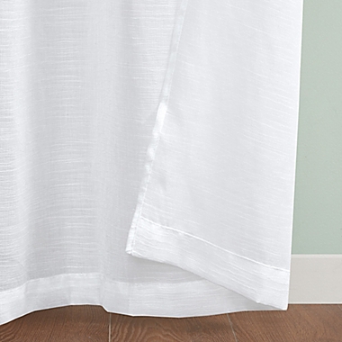 Simply Essential&trade; Lora 84-Inch Grommet Sheer Window Curtain Panels in White (Set of 2). View a larger version of this product image.
