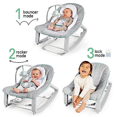 Ingenuity&trade; Keep Cozy Grow With Me&trade; 3-in-1 Bounce and Rock Seat in Grey. View a larger version of this product image.