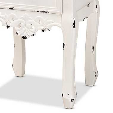 Baxton Studio Emile 2-Drawer Nightstand in Brown/White. View a larger version of this product image.