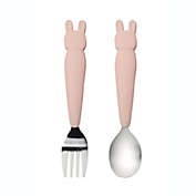 Loulou Lollipop&reg; Bunny Spoon and Fork Set in Pink
