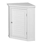 Teamson Home Glancy 1-Door Removable Wooden Corner Wall Cabinet in White