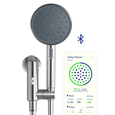 hai&reg; Multi-Spray Bluetooth&reg;-Enabled Handheld Showerhead in Charcoal. View a larger version of this product image.