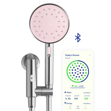 hai&reg; Multi-Spray Bluetooth&reg;-Enabled Handheld Showerhead in Rose Quartz. View a larger version of this product image.