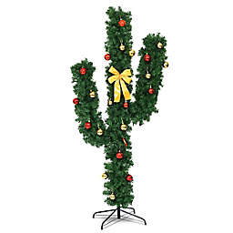 Boyel Living™ 5-Foot Cactus Fir Pre-Lit Artificial Christmas Tree with White LED Lights