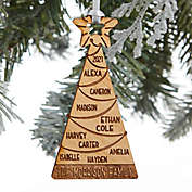 Family Christmas Tree 4.5-Inch x 3.5-nch Wood Personalized Christmas Ornament