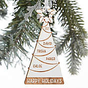 Family Christmas Tree 4.5-Inch x 3.5-nch Wood Personalized Christmas Ornament in Whitewash