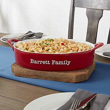 Personalized Classic Oval Baking Dish in Red. View a larger version of this product image.