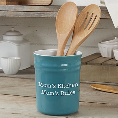 Personalized Classic Utensil Holder in Turqouise. View a larger version of this product image.