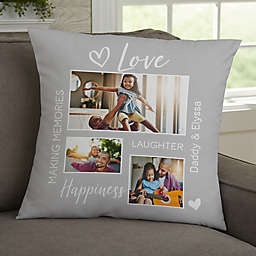 Photo Collage For Him Personalized Photo 18-Inch Velvet Throw Pillow