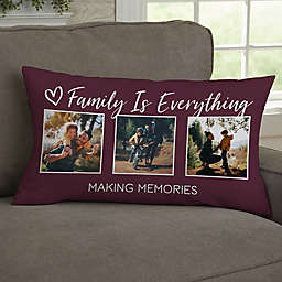 Photo Collage For Him Personalized Photo Lumbar Velvet Throw Pillow