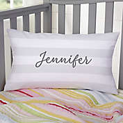 Delicate Stripes Personalized Girl Lumbar Velvet Throw Pillow