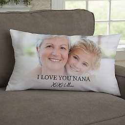 Photo & Message For Her Personalized Lumbar Velvet Throw Pillow