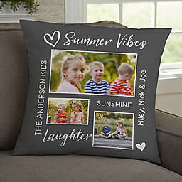 Photo Collage For Kids Personalized 18-Inch Velvet Throw Pillow