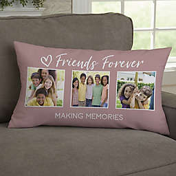 Photo Collage For Kids Personalized Lumbar Velvet Throw Pillow