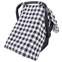 Hudson Baby® Reversible Car Seat Canopy in Black Plaid