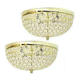 Lalia Home Crystal Glam 4-Light Round Ceiling Fixtures (2-Pack)
