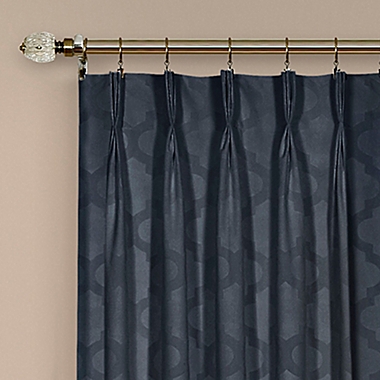 Windsor Pinch Pleat 63-Inch Rod Pocket/Back Tab Window Curtain Panel in Navy (Single). View a larger version of this product image.