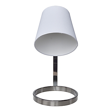 Studio 3B&trade; Metal Cone Table Lamp in Black with Fabric Shade. View a larger version of this product image.