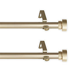 Rod Desyne Bonnet 12 to 20-Inch Adjustable Side Curtain Rods in Gold (Set of 2)