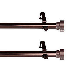 Rod Desyne Bonnet 12 to 20-Inch Adjustable Side Curtain Rods in Bronze (Set of 2)