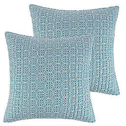 Levtex Home Wentworth European Pillow Shams in Teal (Set of 2)