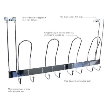 Simply Essential&trade; Over-the-Door 4-Hook Rack in Chrome. View a larger version of this product image.