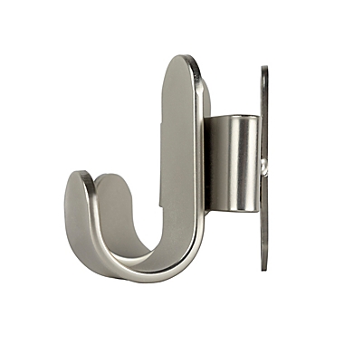 Squared Away&trade; Wall Mounted Double Hook in Brushed Nickel. View a larger version of this product image.