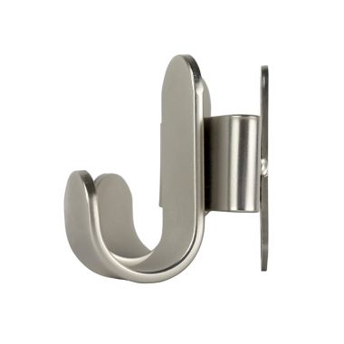 Squared Away&trade; Wall Mounted Double Hook in Brushed Nickel. View a larger version of this product image.