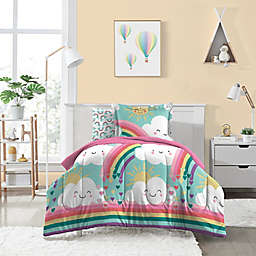 Dream Factory Rainbow Flare 5-Piece Reversible Full Comforter Set in Teal