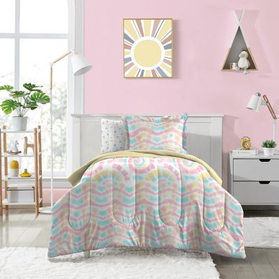 Dream Factory Tie Dye Rainbow 5-Piece Reversible Comforter Set