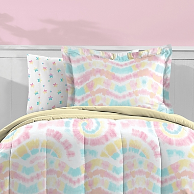 Dream Factory Tie Dye Rainbow 5-Piece Reversible Comforter Set. View a larger version of this product image.