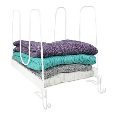 Simply Essential&trade; Tall Metal Shelf Dividers in White (Set of 2). View a larger version of this product image.