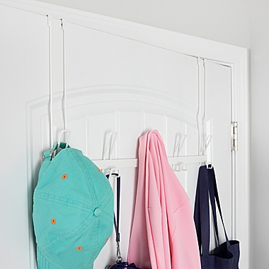 Simply Essential&trade; Over-the-Door 5-Hook Rack in Bright White. View a larger version of this product image.