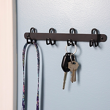 Simply Essential&trade; Wall Mounted Key Rack in Black. View a larger version of this product image.