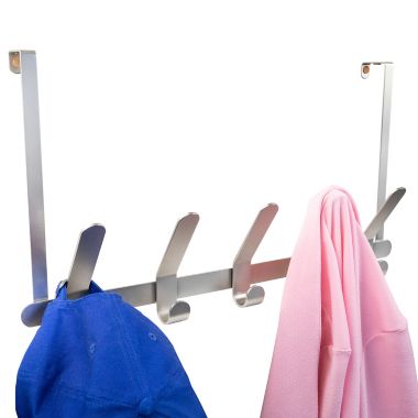 Squared Away&trade; Over-the-Door Rack in Brushed Nickel. View a larger version of this product image.