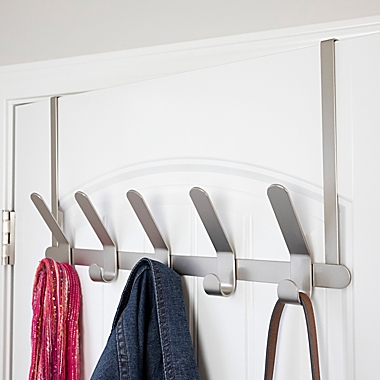 Squared Away&trade; Over-the-Door Rack in Brushed Nickel. View a larger version of this product image.
