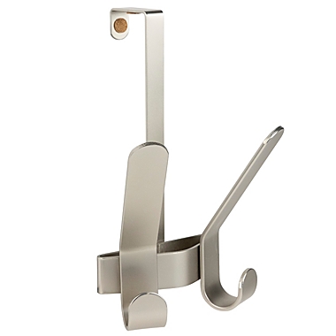 Squared Away&trade; Over-the-Door Quad Hook in Brushed Nickel. View a larger version of this product image.