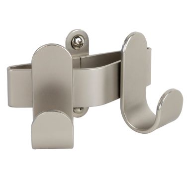Squared Away&trade; Wall Mounted Double Hook in Brushed Nickel. View a larger version of this product image.
